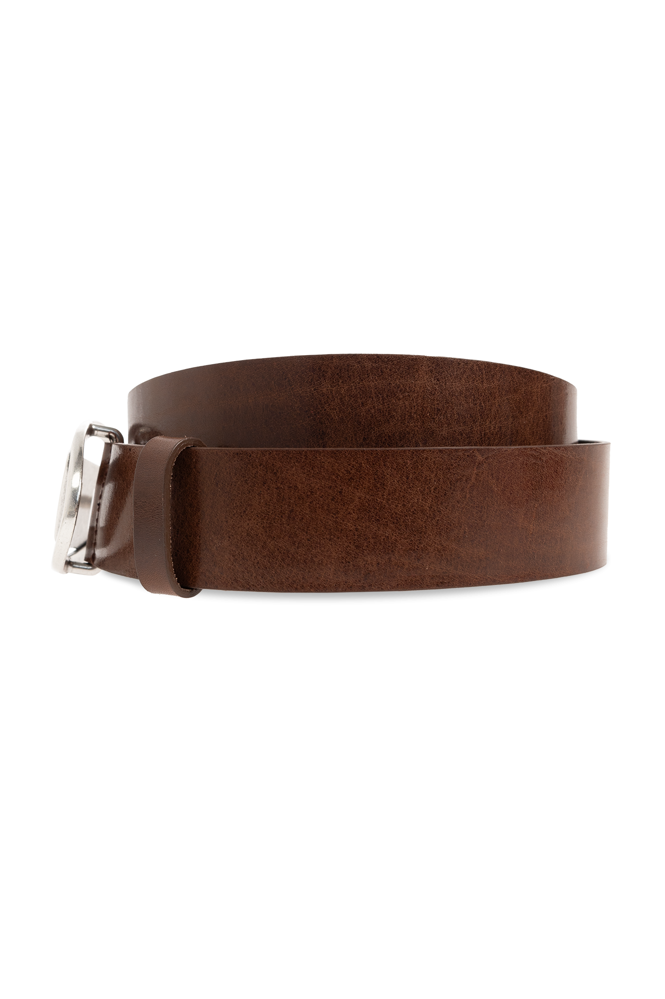 DIESEL☆ Leather belt with oval D logo ブラウン シンプル Men's 2.9cm leather belt with oval d logo | Brown | Diesel